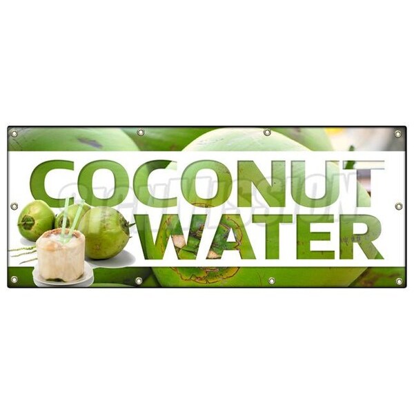 COCONUT WATER BANNER SIGN fresh drinks cold ice soda water